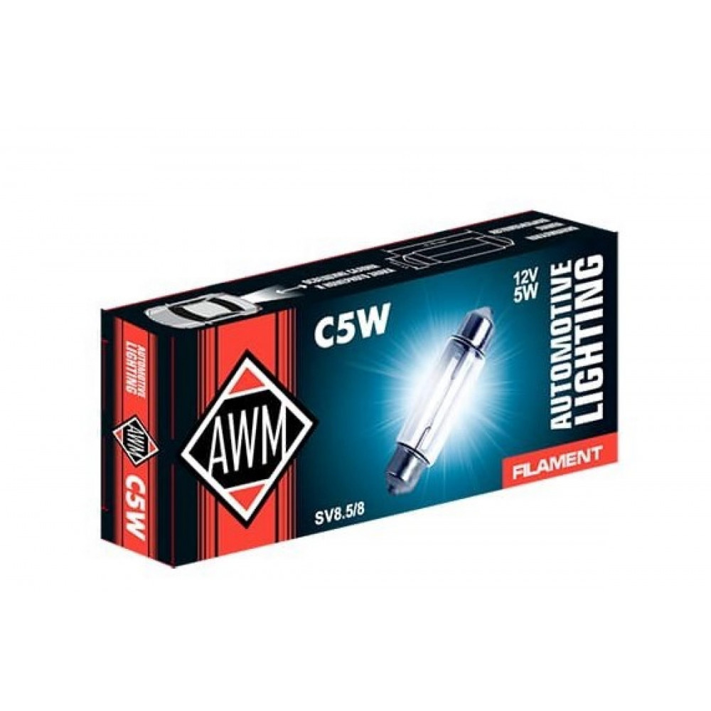 Лампа накаливания AWM C5W 12V 5W (SV8.5/8)